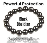 Obsidian Black Gemstone Energy Bead Bracelet