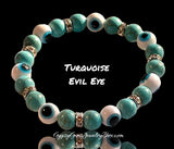 Evil Eye Turquoise Gemstone Crystal Bead Energy Bracelet