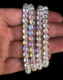 Mermaid Angel Aura Australian  Crystal Rainbow Clear Custom Size (8mm) Round Smooth Stretch Crystal Energy Bead Bracelet