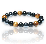 Tiger Eye Golden Sun - Onyx - Hematite Triple Protection Energy Bracelets (8mm and 10mm beads)