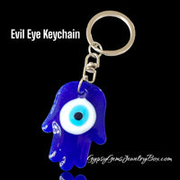 Evil Eye Good Luck Protection Keychain Hamsa Hand Turkish Glass