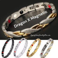 Premium Magnetic Therapy Stainless Steel Twisted Bracelet Dragon X Pattern