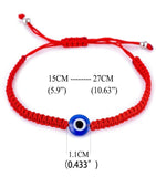 Evil Eye Red or Black Silk Braided Macrame Adjustable Slider Knot Good Luck Protection Bracelet