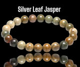 JASPER Silver Leaf Gemstone Crystal Energy Bead Bracelet "Perseverance"