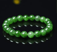 JADE Gemstone Faceted Imperial Green Crystal Energy Bead Bracelet