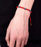 Evil Eye Red Silk 5 Eyes Braided Macrame Adjustable Slider Knot Good Luck Protection Bracelet