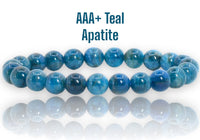 Apatite AAA+ Teal Blue High Quality Gemstone Energy Bead Bracelet