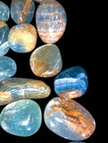 Calcite - Blue Lemurian Caribbean Aquatic Blue Calcite Round Smooth Stretch (8mm) Natural Gemstone Crystal Energy Bead Bracelet