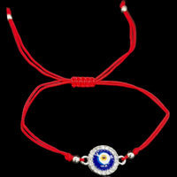 Evil Eye Red Silk Braided Macrame Adjustable Slider Knot Good Luck Energy Bracelet