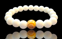 Jade White Gemstone Energy Bead Bracelet Limited Series Grande 10mm