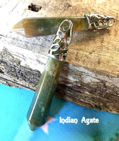 Crystal Long Point Gemstone Pendant Necklace