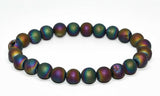 Rainbow Druzy Agate Titanium Gemstone Crystal Energy Bead Bracelet "FAIRY DUST"
