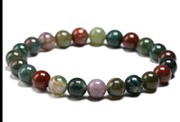 Indian Agate Gemstone Crystal Energy Bead Bracelet "Luck"
