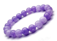 Jade Purple Lavender Crystal Gemstone Energy Bead Bracelet