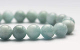 Aquamarine - Brazilian Blue Custom Size Round Smooth Stretch (8mm) Natural Gemstone Crystal Energy Bead Bracelet