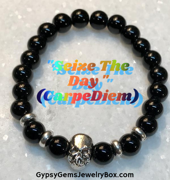 Obsidian Skull Energy Bracelet