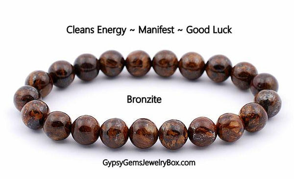 BRONZITE Rustic Gemstone Energy Bead Bracelet "Manifestation"