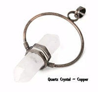 Circle of Life Natural Gemstone Pendulum Reiki Double Point Crystal Pendant