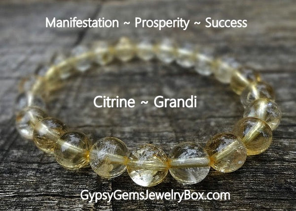 CITRINE Energy Bead Bracelet "Grandi"