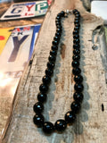 Onyx Faceted Bead Necklace (10mm)