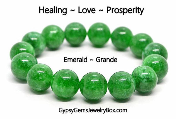 Emerald Crystal Gemstone Energy Bead Bracelet Grande