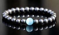 HEMATITE & CAT'S EYE Crystal Gemstone Energy Bead Bracelet