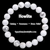 Turquoise White HOWLITE Gemstone Energy Bead Bracelet