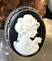 Cameo .925 Sterling Silver Statement Ring (Size 8.75)