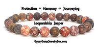 Jasper - Leopard Skin Custom Size Round Smooth Stretch (8mm) Natural Gemstone Crystal Energy Bead Bracelet