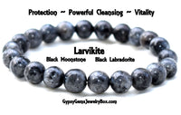 Labradorite 'Black Larvikite' Energy Bracelet "Black Moonstone"