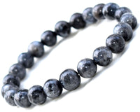 Black Labradorite Larvikite Black Moonstone Gemstone Crystal Energy Bead Bracelet