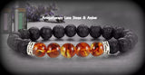 LAVA STONE & Amber Aromatherapy Energy Bead Bracelet