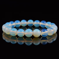 Opalite Sri Lanka Moonstone Custom Size Round Smooth Stretch (8mm) Natural Gemstone Crystal Energy Bead Bracelet