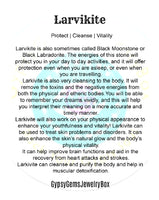 Larvikite- Black Aura Larvikite, Blue Flame Custom Size  Round Smooth Stretch (8mm) Natural Gemstone Crystal Energy Bead Bracelet