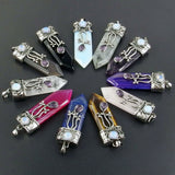 Sword Shaped Crystal Gemstone Pendant Necklace