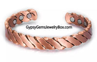 Rugged Twist Pure Copper Magnetic Therapy Bangle Cuff Bracelet