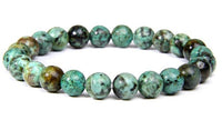 African Turquoise Crystal Gemstone Rustic Energy Bead Bracelet "RUSTIC BEAUTY”