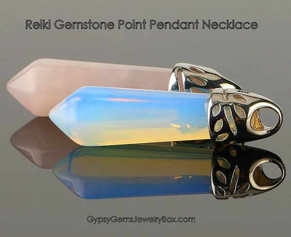 Reiki Gemstone Point Pendant Necklace
