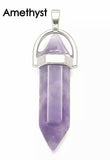 Double Point Crystal Gemstone Pendant Necklace