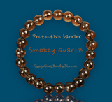 Smokey Quartz Gemstone Crystal Energy Bead Bracelet