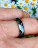 Hematite Polished Round Natural Gemstone Band Rings