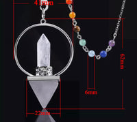 7 Chakra Quartz Crystal Pyramid Hexagonal Reiki Energy Healing Dowsing Pendulum Pendant