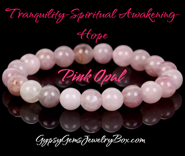 Opal Pink Peruvian Gemstone Energy Bead Bracelet