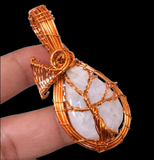 Moonstone Tree of Life Copper Wire Wrapped Pendant