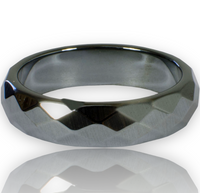 Hematite Polished Faceted Band Rings