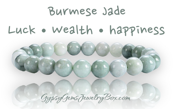 Jade Aqua Ice Blue Burmese Gemstone Energy Bead Bracelet ~ Grande