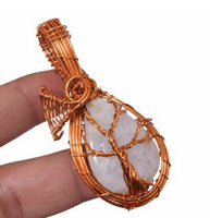 Moonstone Tree of Life Copper Wire Wrapped Pendant