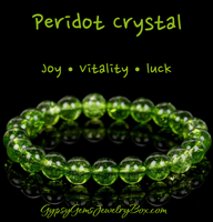 Peridot Gemstone Crystal Energy Bead Bracelet