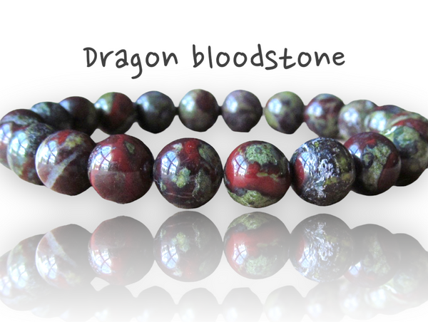 BLOODSTONE - Dragon Bloodstone  Energy Bead Bracelet