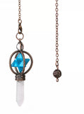 Gemstone Merkabah and Quartz Crystal Point Energy Healing Dowsing Crystal Pendulum